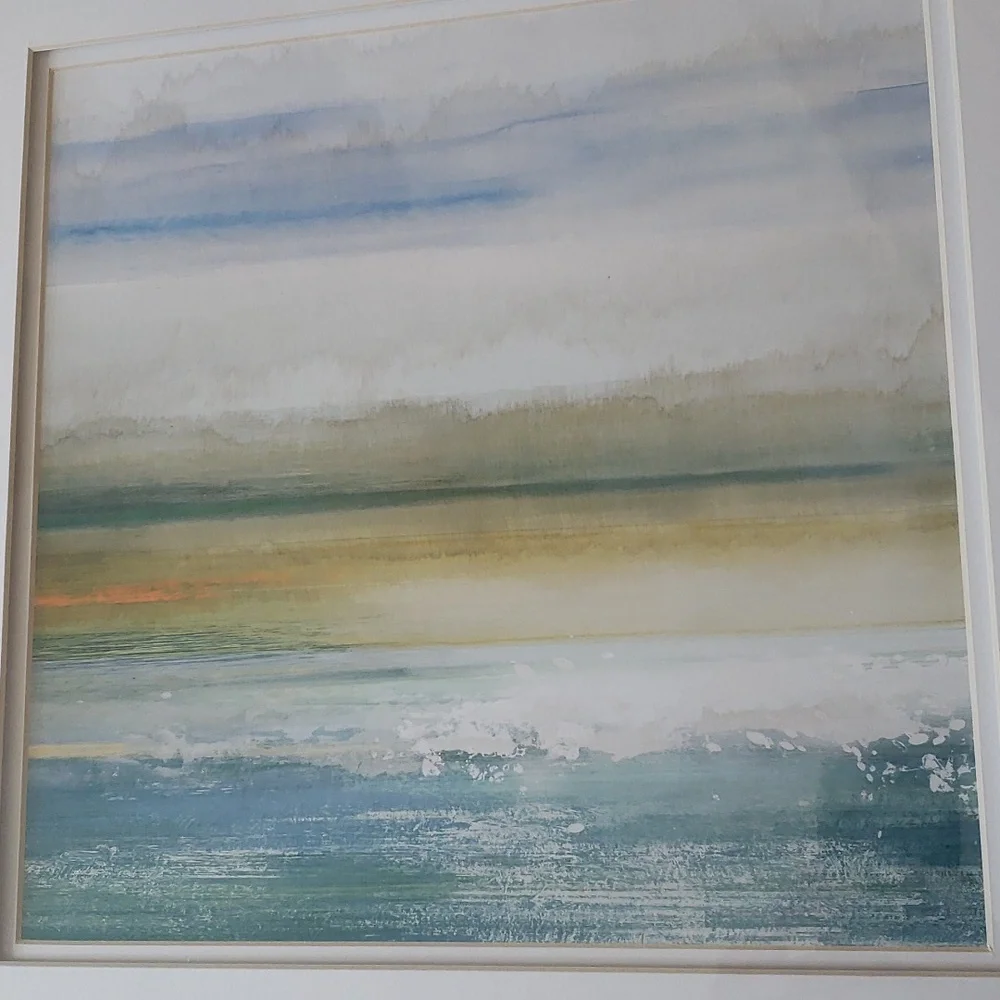 Abstract Beach Watercolor Framed Wall Art